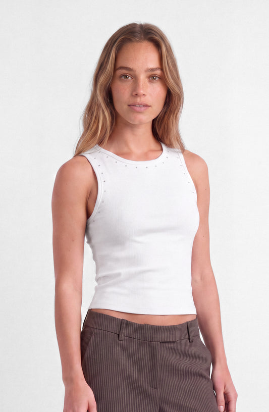 Polera Tank Tachas White