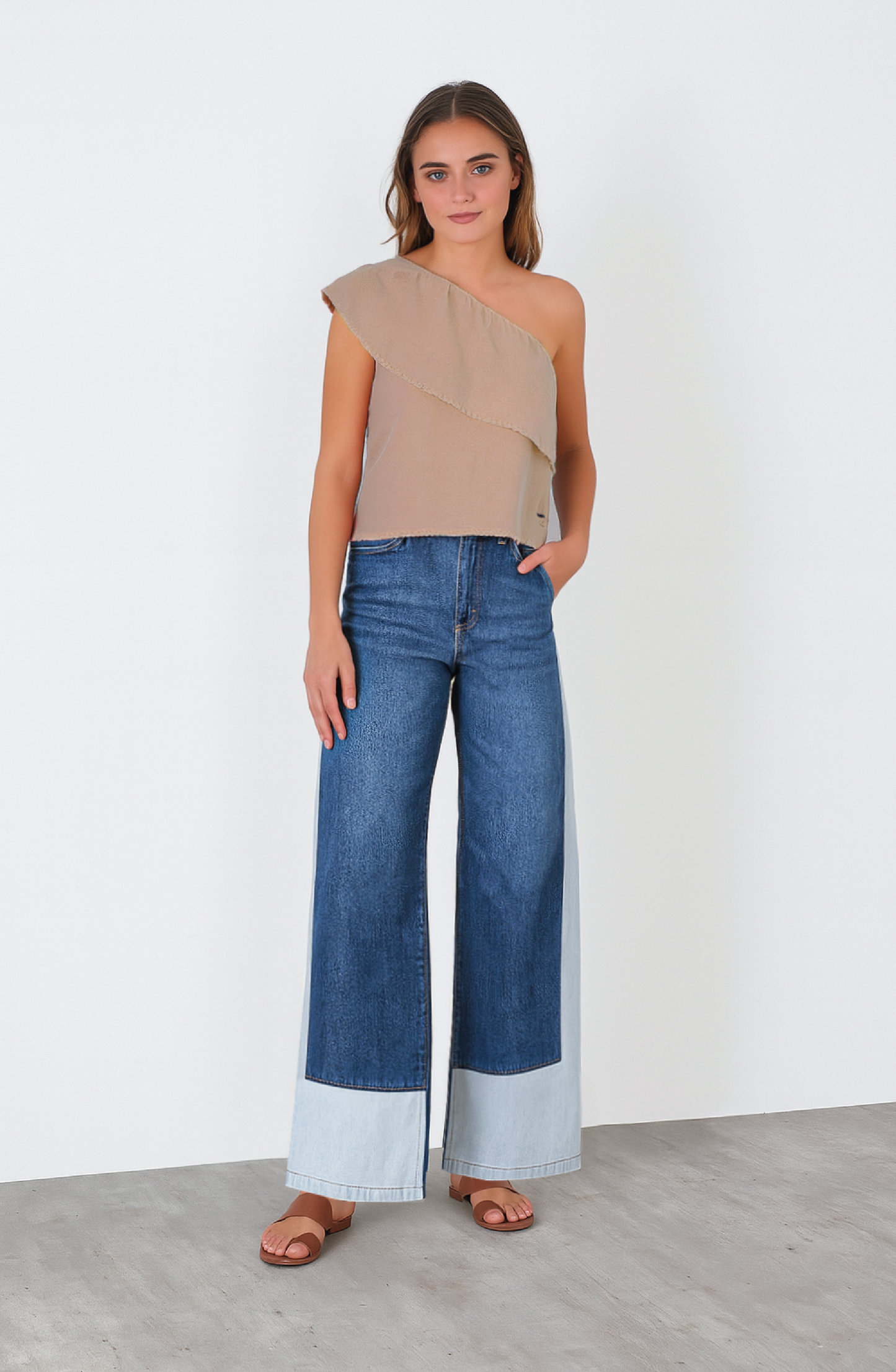 Pantalón Bicolor Franja White