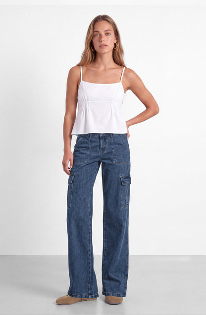 Pantalón Denim Cargo Blue