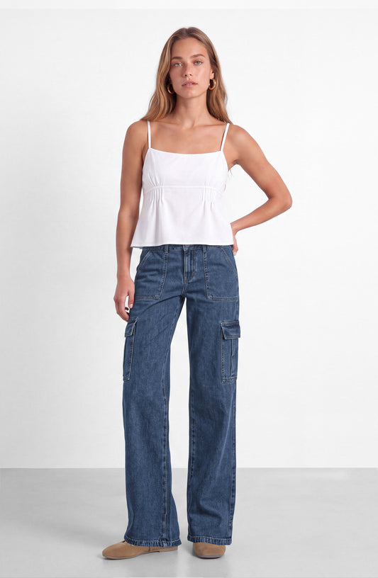 Pantalón Denim Cargo Blue