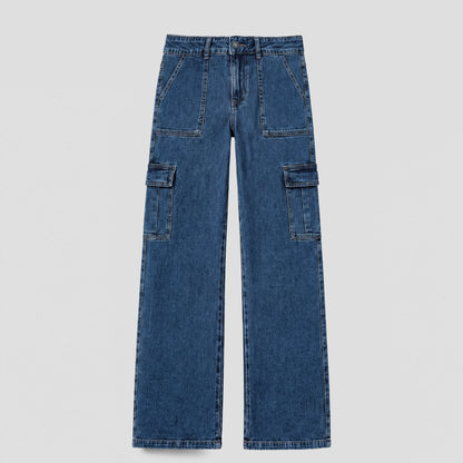 Pantalón Denim Cargo Blue