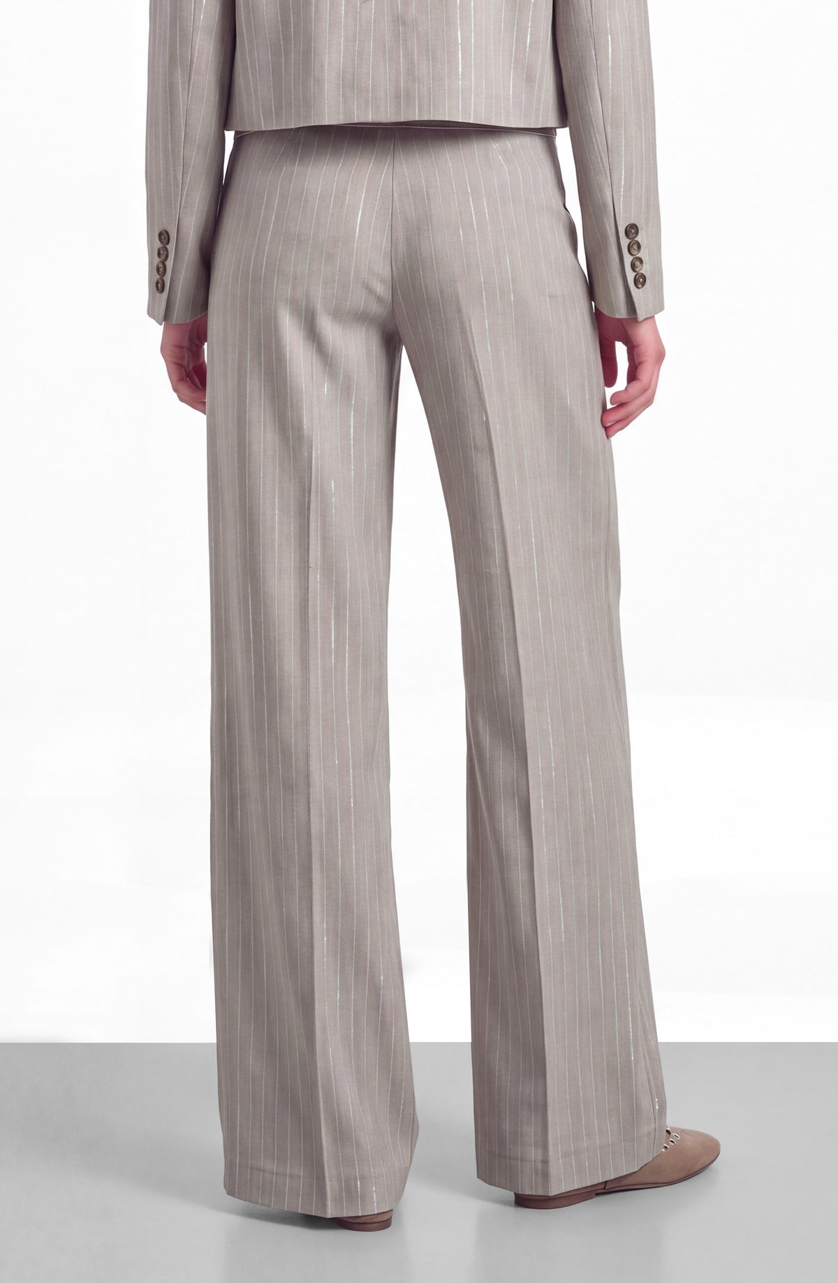 Pantalón Sastrero Lurex Beige