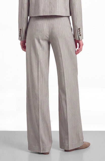 Pantalón Sastrero Lurex Beige