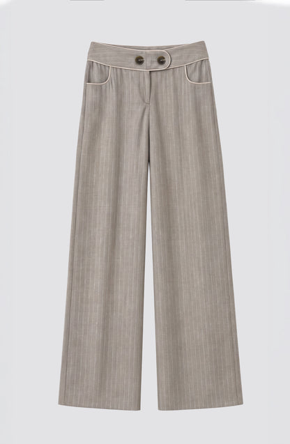 Pantalón Sastrero Lurex Beige