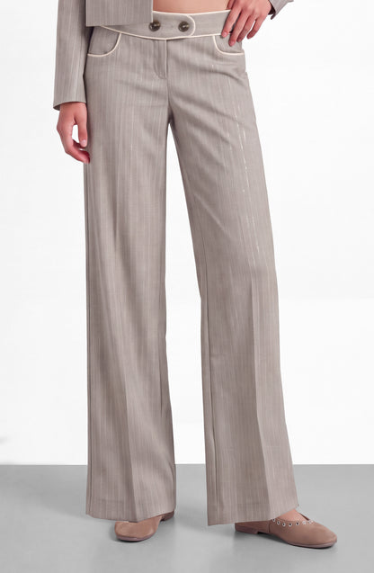 Pantalón Sastrero Lurex Beige