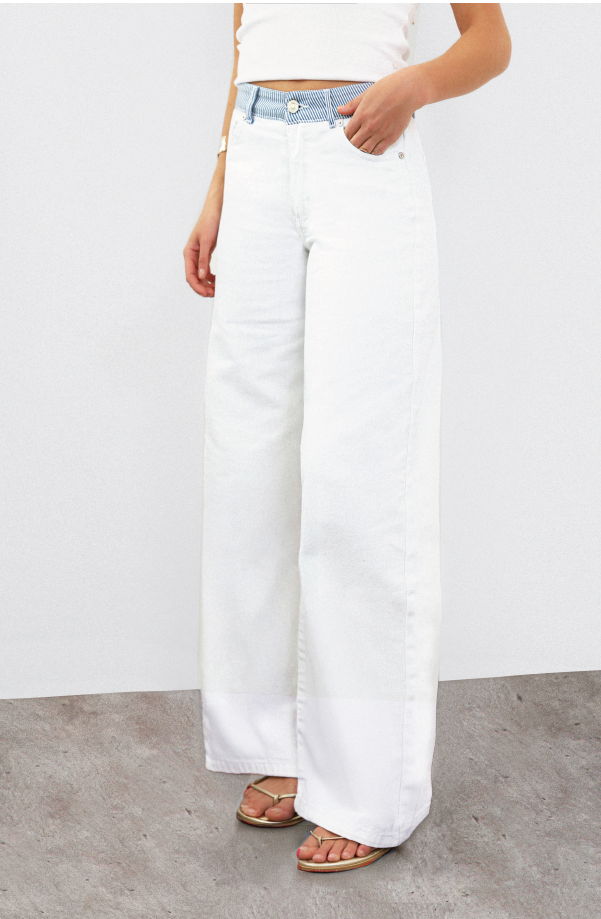 Pantalón Pretina Rayas White