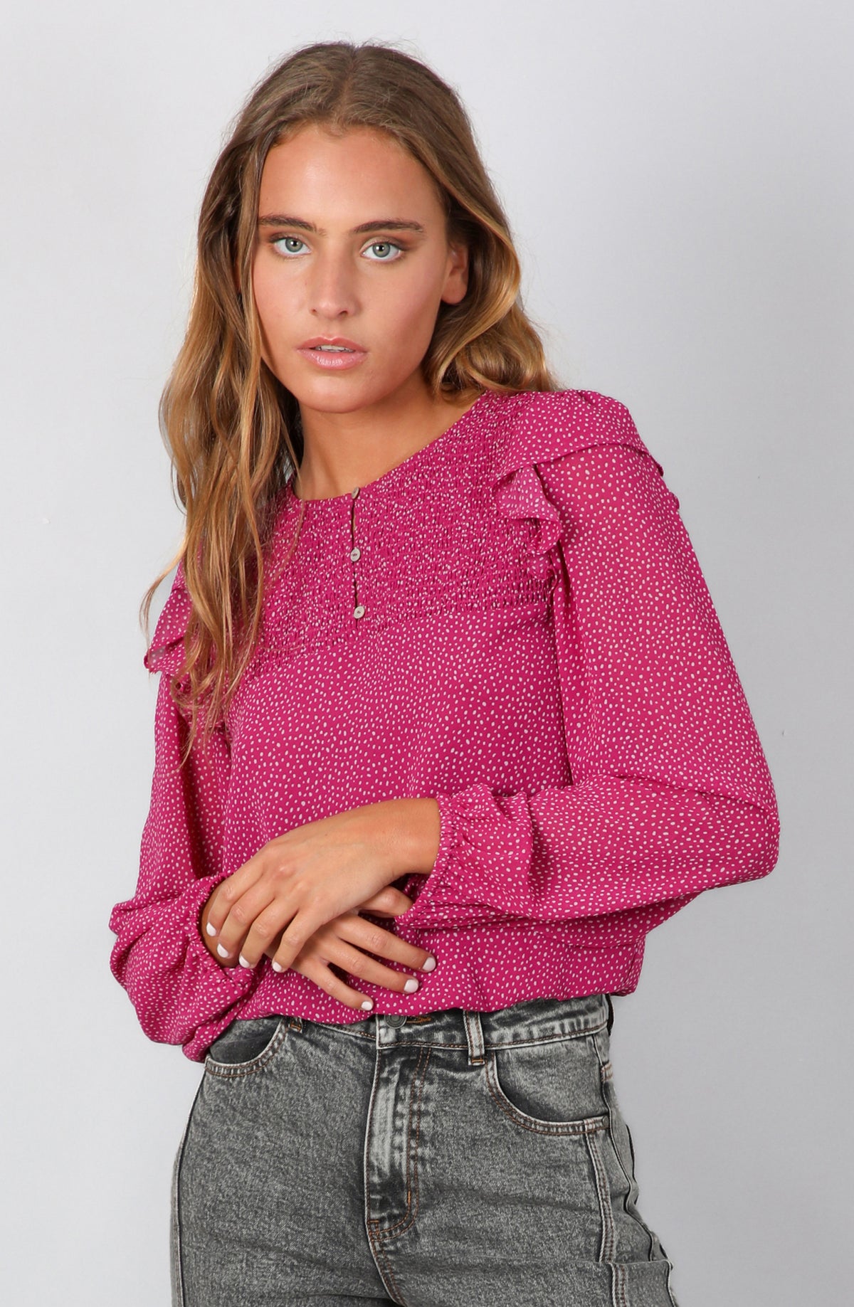 Blusa Panal Chiffon Pink