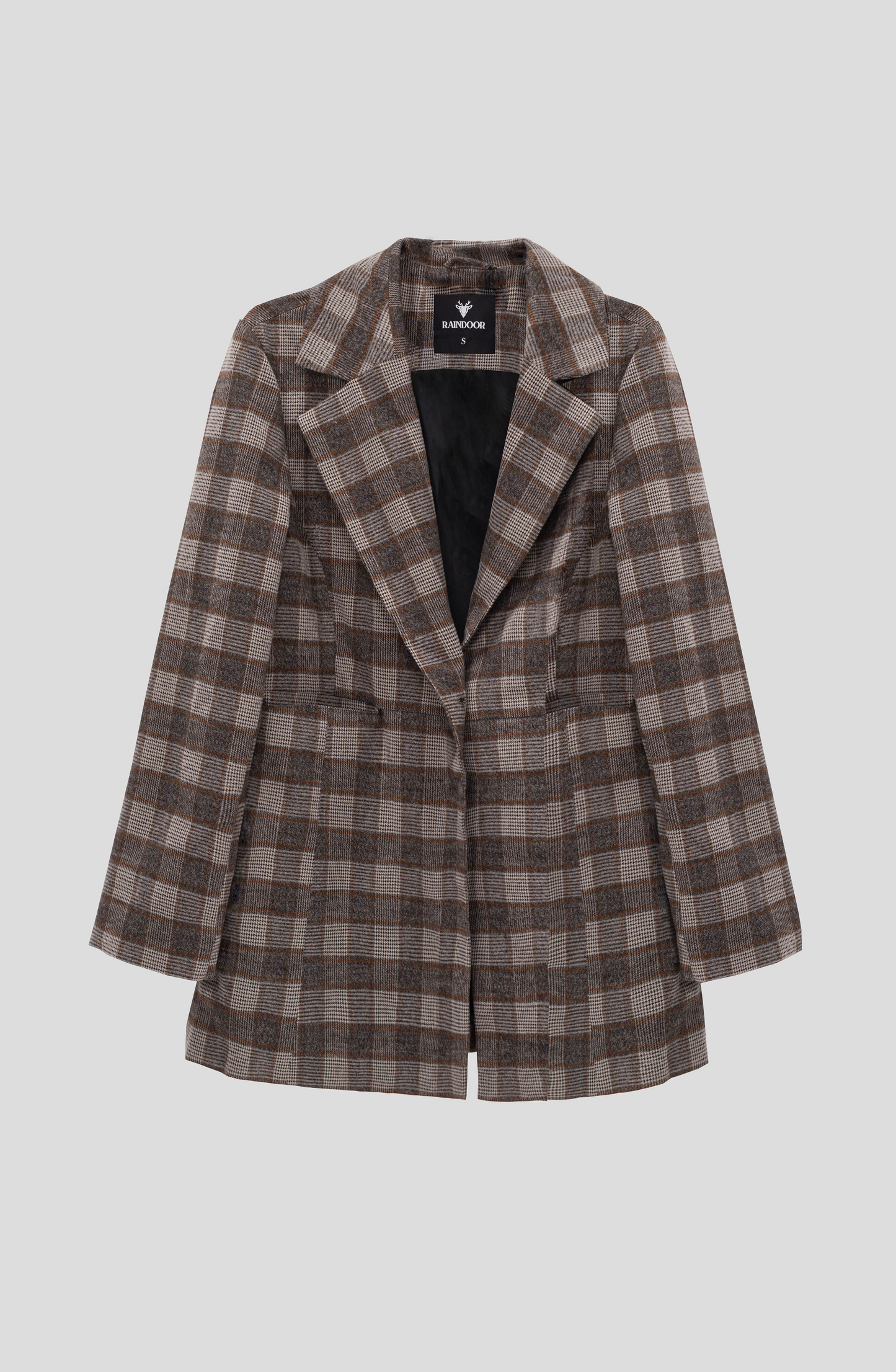 Blazer a cuadros en todos café