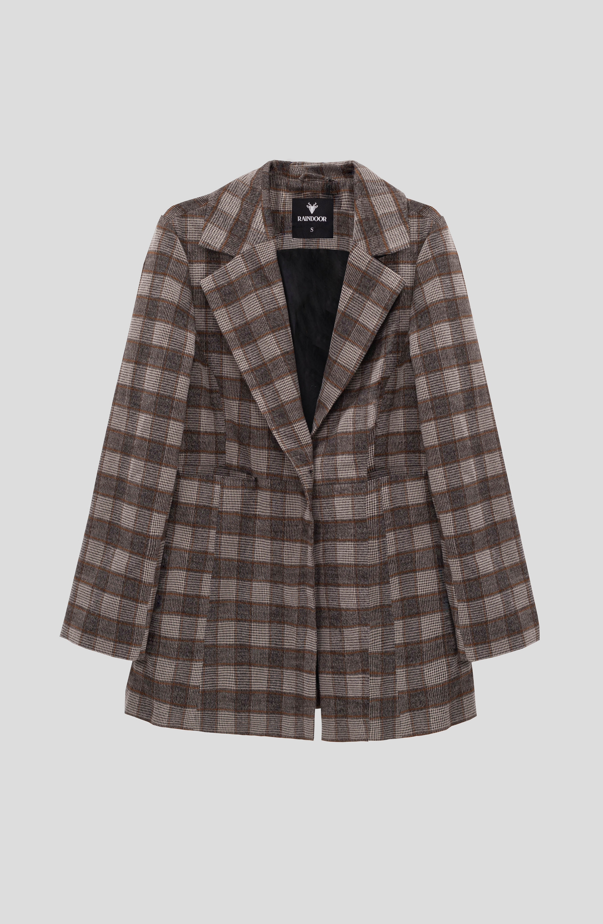 Blazer a cuadros en todos café