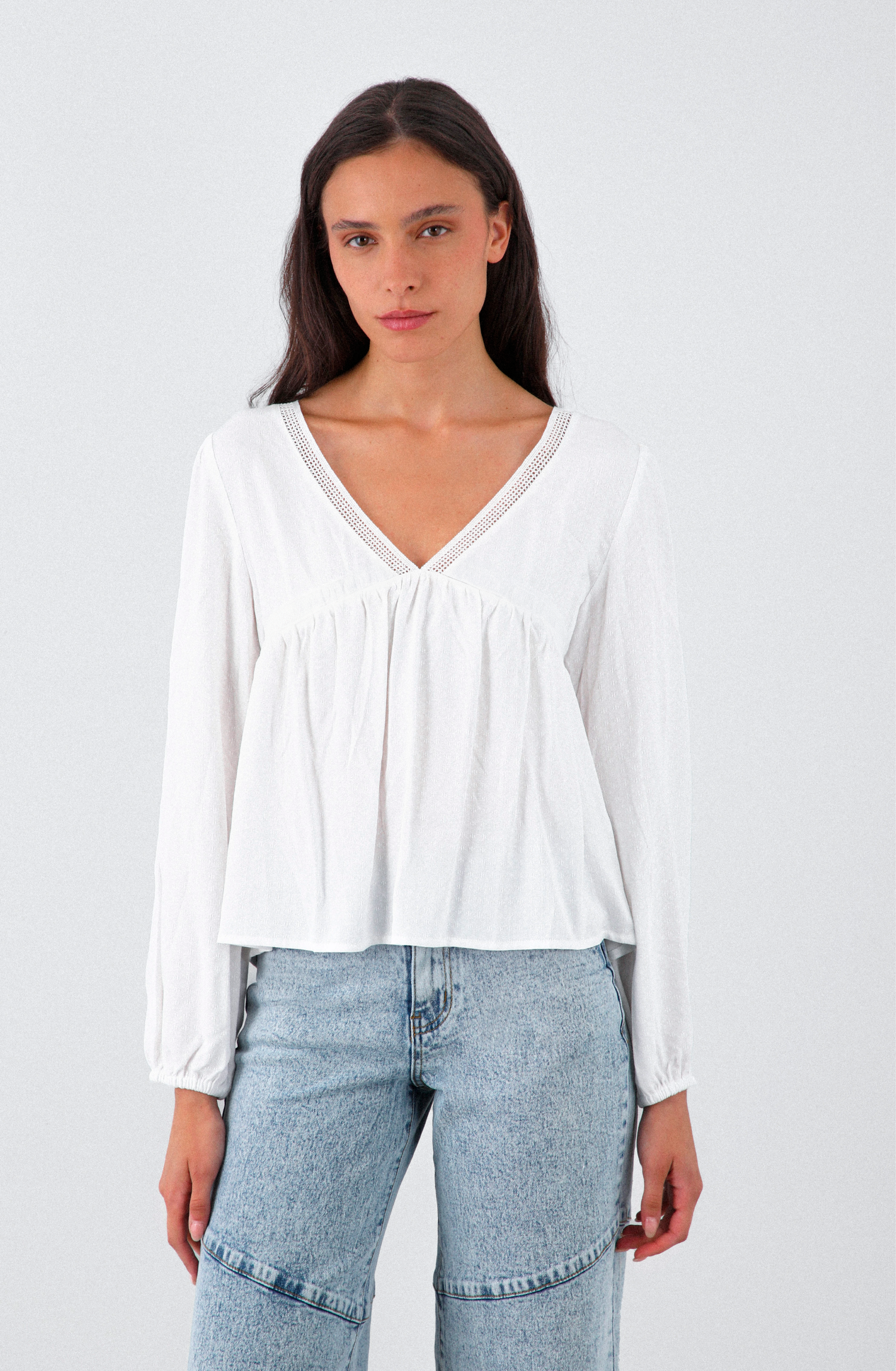 Blusa Cuello En V White