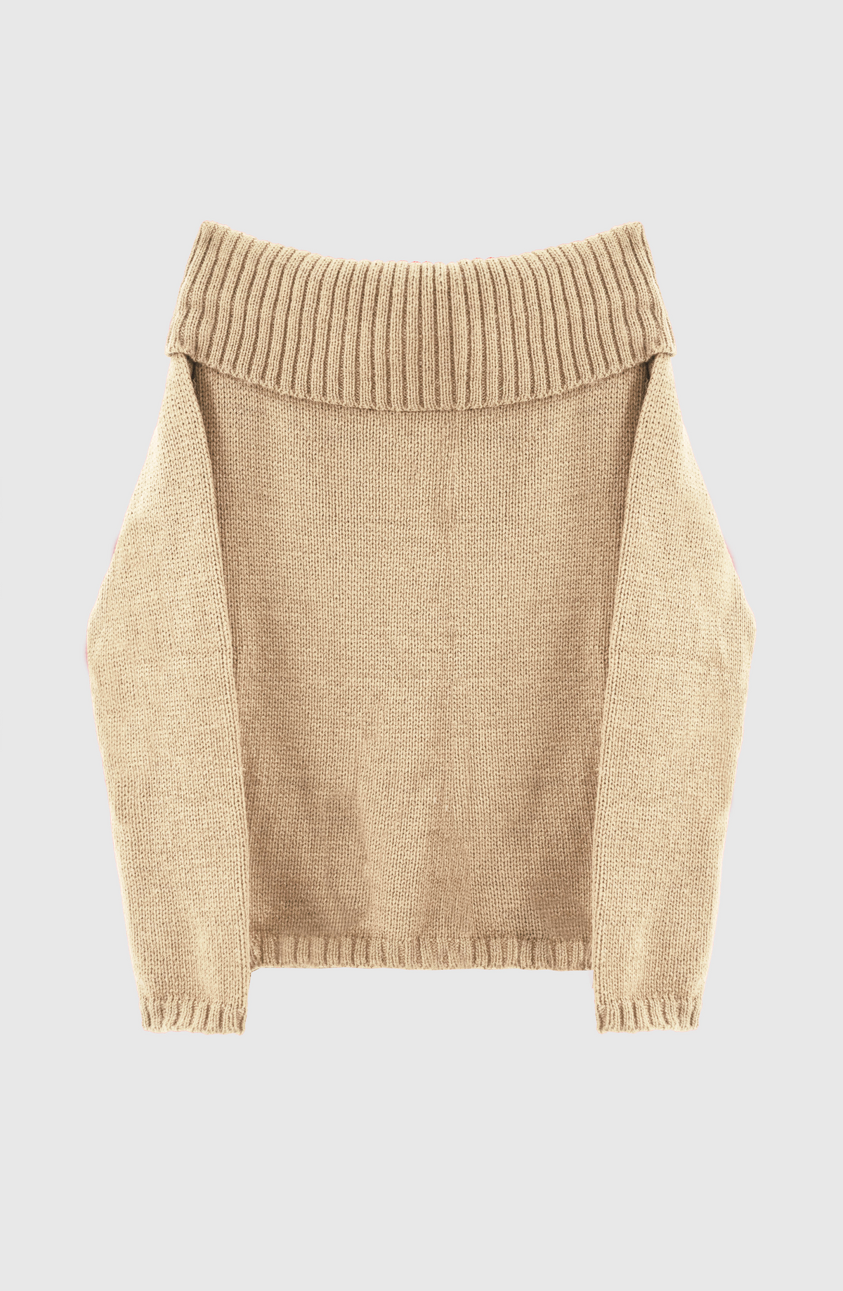 Sweater Low Shoulder Beige