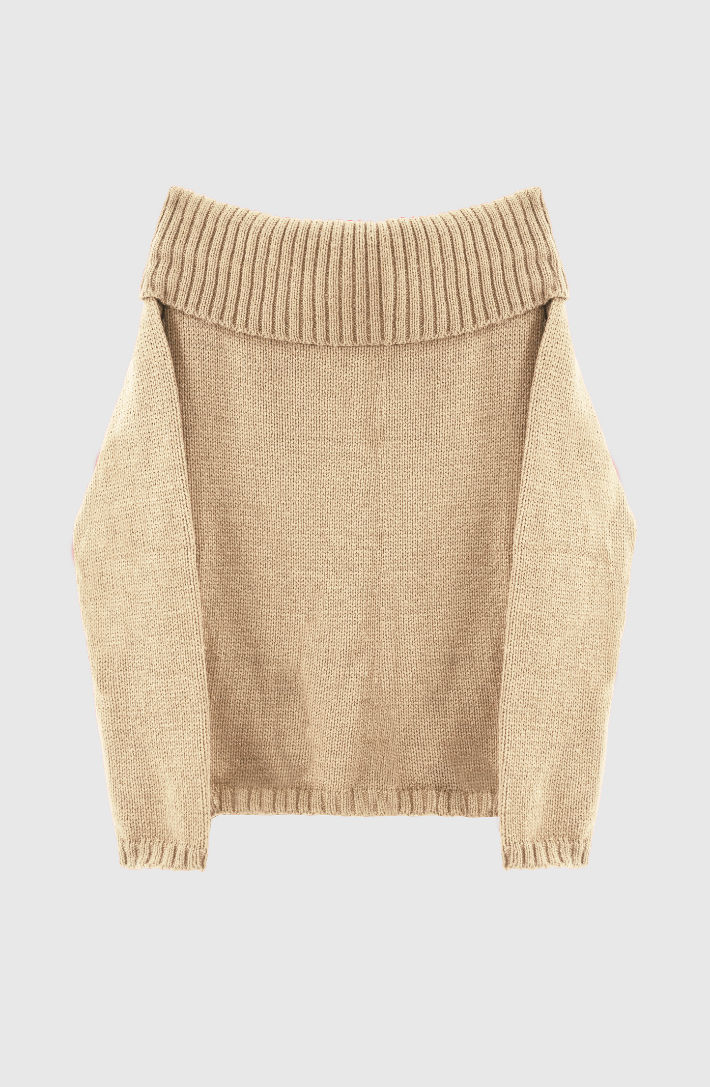 Sweater Low Shoulder Beige