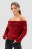 Sweater Low Shoulder Red