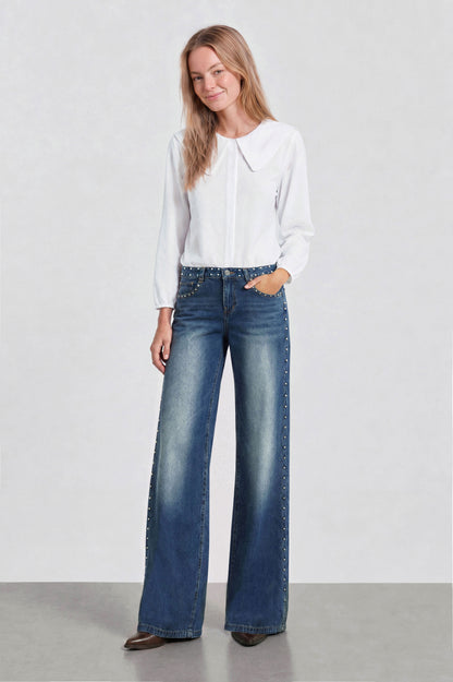 Blusa Cuello Bobo Vichy White