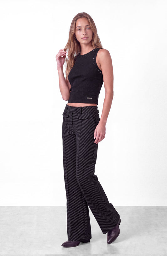 Pantalón Sastrero Rayas Black
