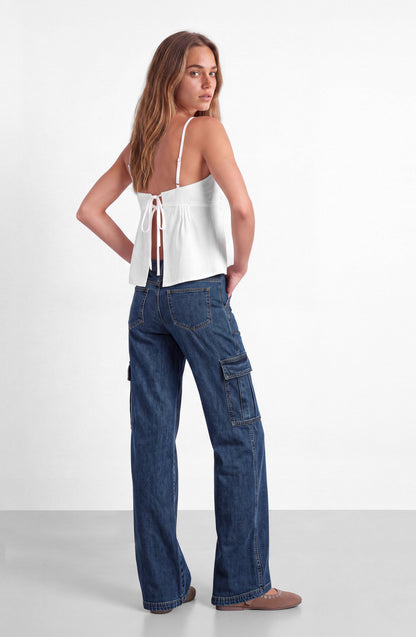 Top Escote Plisado White