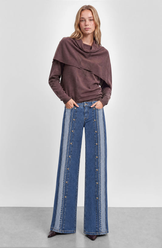 Pantalón Botones Frontales Blue