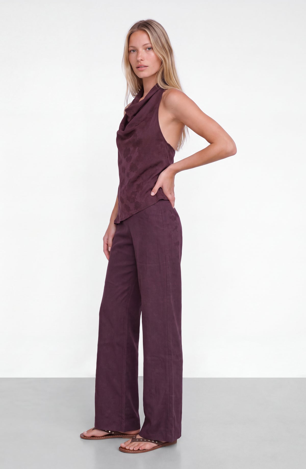 Top Halter Asimétrico Purple