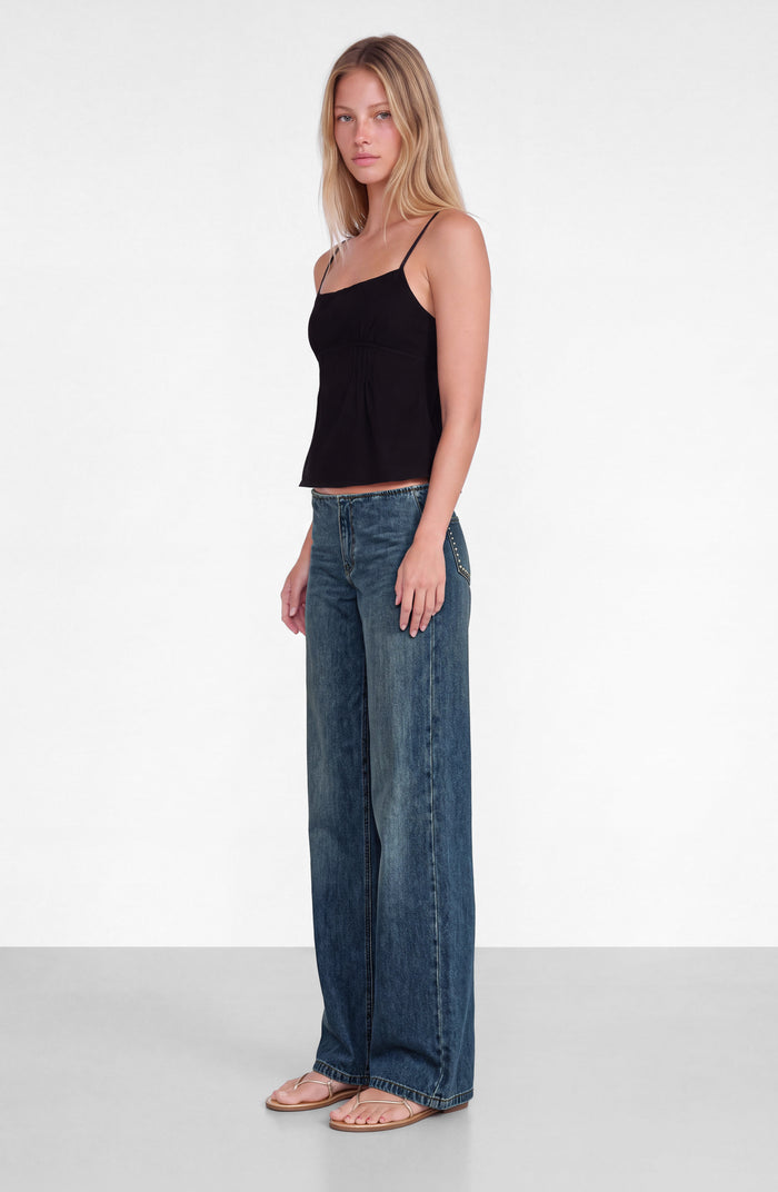 Pantalón Sin Pretina Tachas Blue