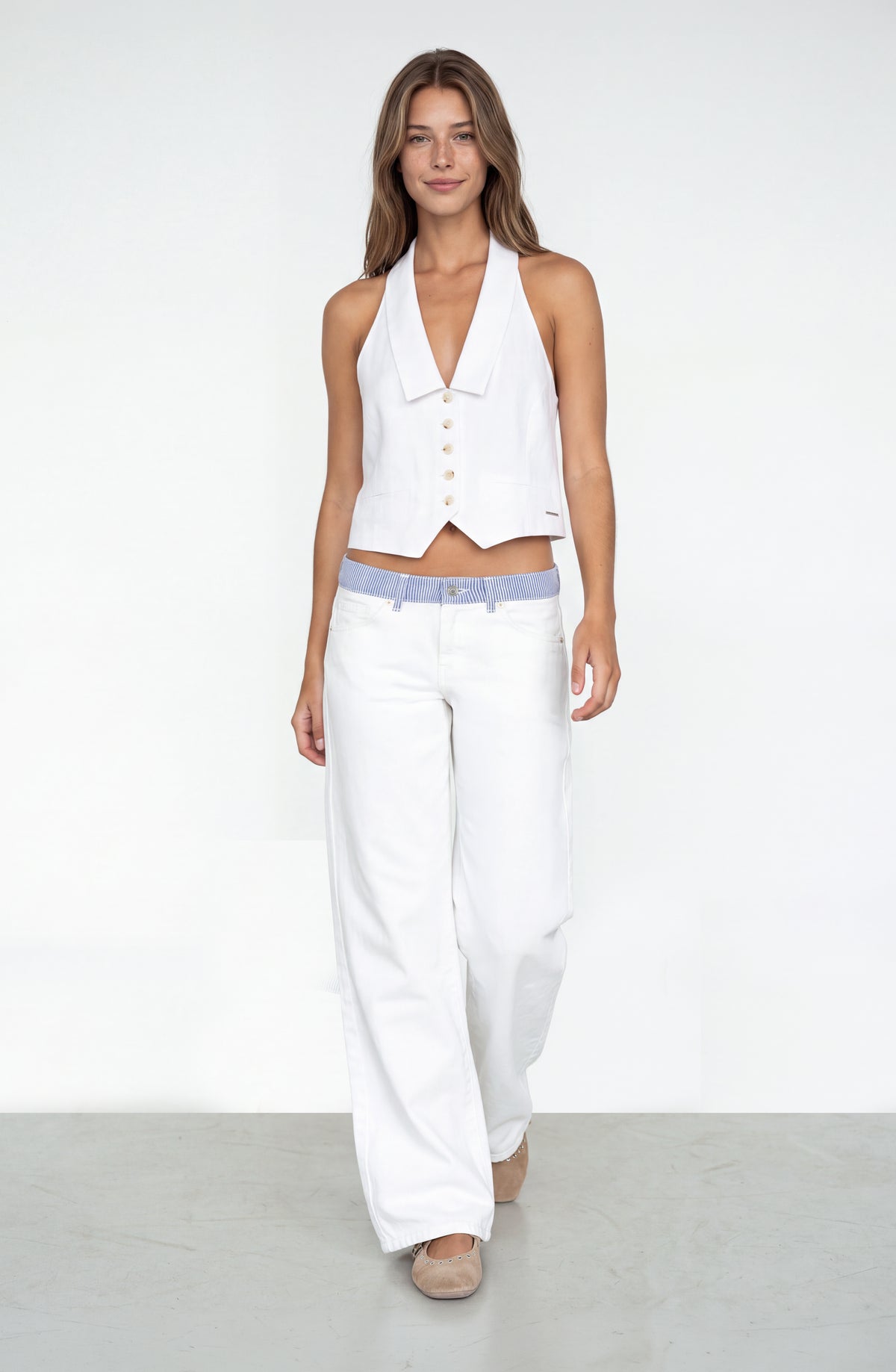 Pantalón Pretina Rayas Blue