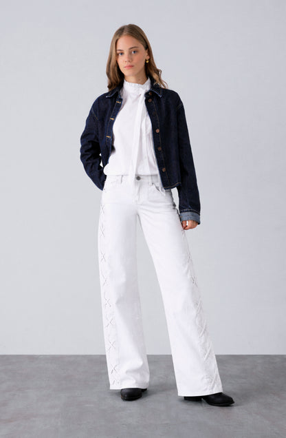 Pantalón Franja Lateral White