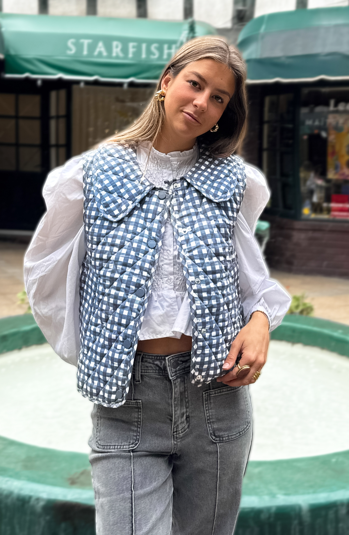 Quilted Vest Vichy