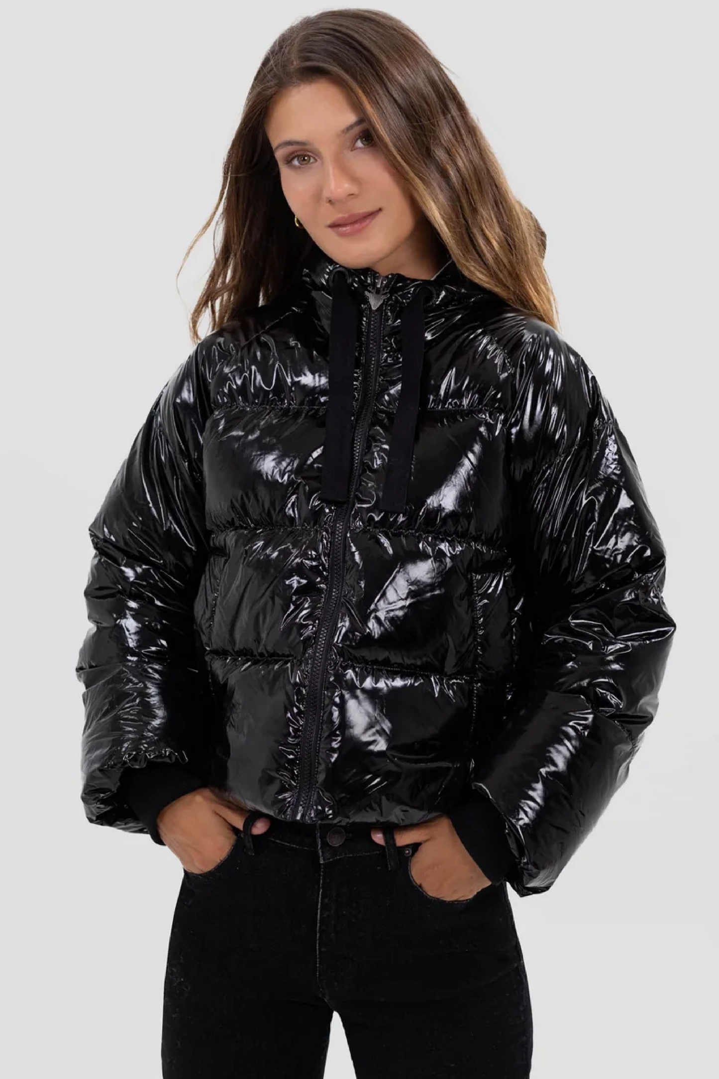 Puffer Metalizada Black