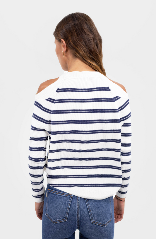 Sweater Sin Hombros Stripes